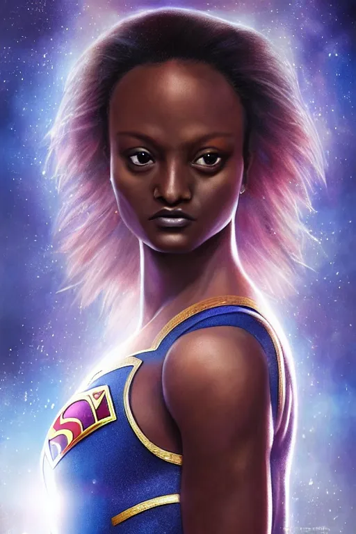 Image similar to majestic and regal portrait of jodie turner - smith female supergirl, dc universe, perfect face, beautiful, intricate, epic, elegant, fantasy, highly detailed, digital painting, hard focus, beautiful volumetric lighting, epic light, ultra detailed, by leesha hannigan, ross tran, thierry doizon, kai carpenter, ignacio fernandez rios