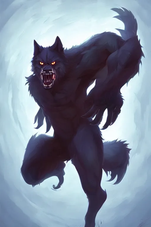 Image similar to werewolf Video game icon design , 2d game fanart behance hd by Jesper Ejsing, by RHADS, Makoto Shinkai and Lois van baarle, ilya kuvshinov, rossdraws global illumination