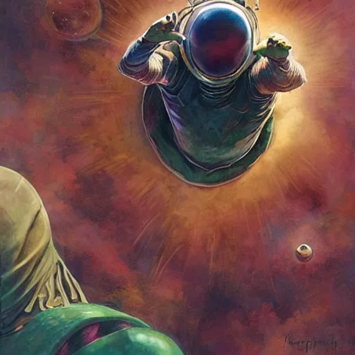 Prompt: Mysterio, artwork by Esao Andrews,