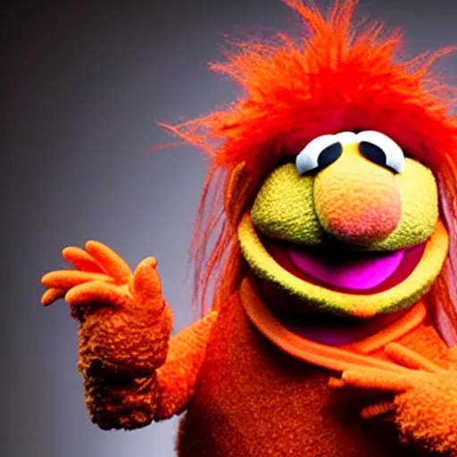 Image similar to studio portrait still of muppet!!!!! heat miser!!!!!! as a muppet muppet as a muppet, 8 k, studio lighting, key light,