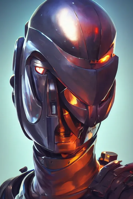 Image similar to epic mask helmet robot ninja portrait stylized as fornite style game design fanart by concept artist gervasio canda, behance hd by jesper ejsing, by rhads, makoto shinkai and lois van baarle, ilya kuvshinov, rossdraws global illumination radiating a glowing aura global illumination ray tracing hdr render in unreal engine 5