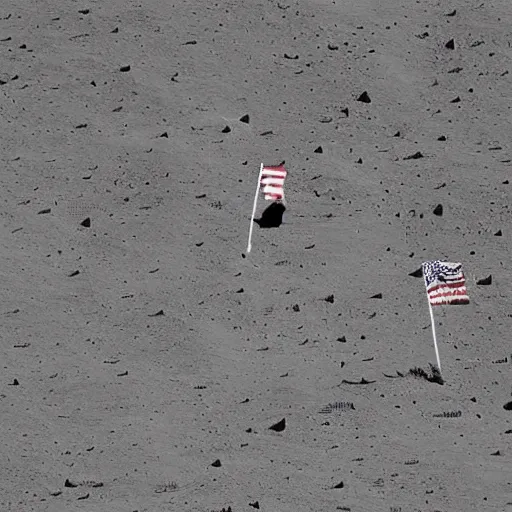 Image similar to where's wally, on the moon