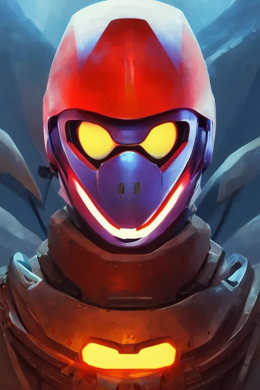 Image similar to epic mask helmet robot ninja portrait stylized as fornite style game design fanart by concept artist gervasio canda, behance hd by jesper ejsing, by rhads, makoto shinkai and lois van baarle, ilya kuvshinov, rossdraws global illumination radiating a glowing aura global illumination ray tracing hdr render in unreal engine 5