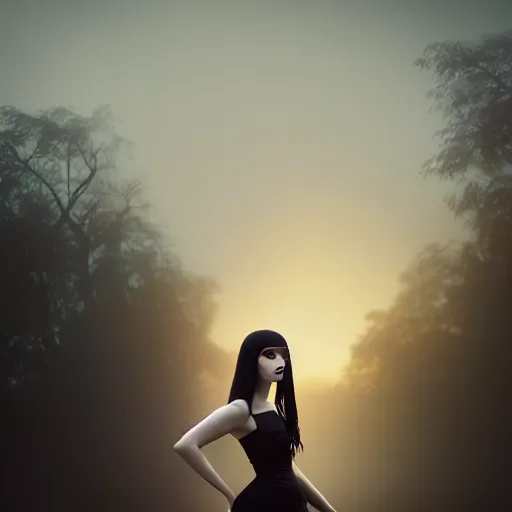 Image similar to photographic portrait of a stunningly beautiful goth emo female in soft dreamy light at sunset, contemporary fashion shoot, by edward robert hughes, annie leibovitz and steve mccurry, david lazar, jimmy nelsson, breathtaking, 8 k resolution, extremely detailed, beautiful, establishing shot, artistic, hyperrealistic, beautiful face, octane render