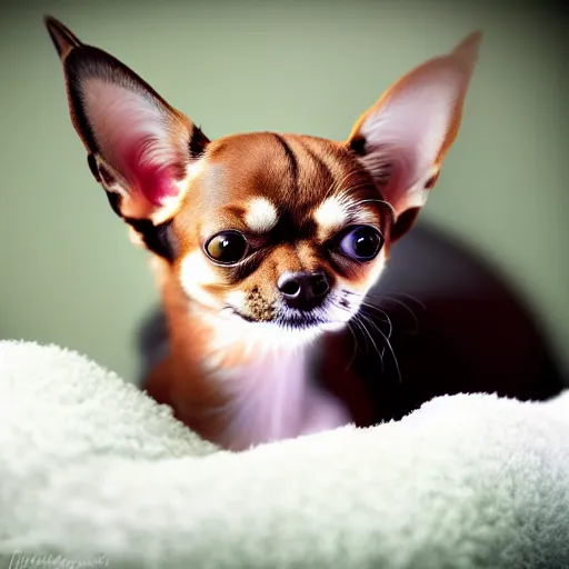 Image similar to a feline chihuahua - cat - hybrid, animal photography