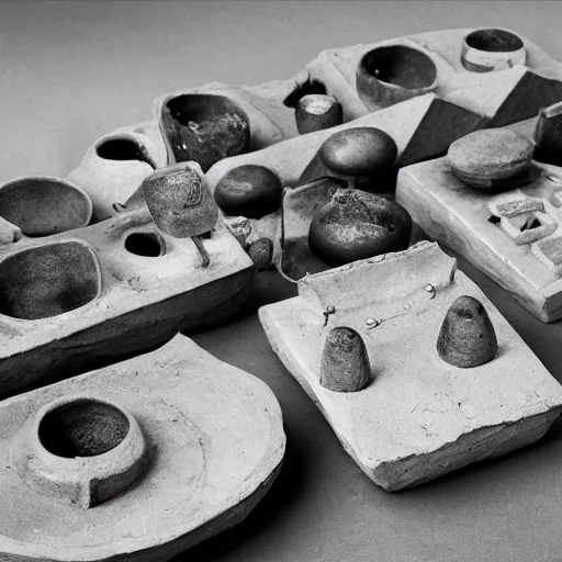 Image similar to ancient harappan toys, award winning black and white photography