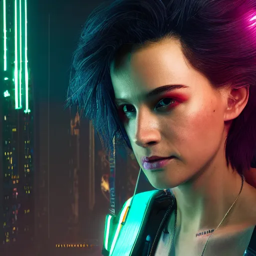 Prompt: elliot page portrait, cyberpunk 2 0 7 7, cyberpunk judy alvarez, photorealistic, ultra detailed, neon, octane, bokeh, cinematic lighting, cyber, cyberpunk city, studio quality, feature, scars, cyberface, 8 k