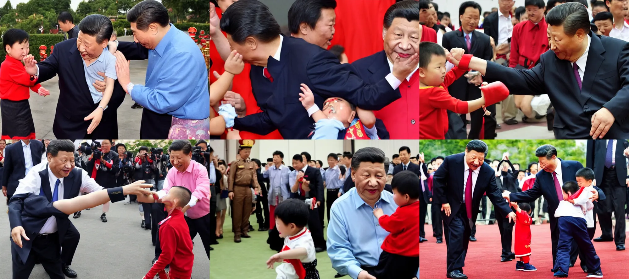 Prompt: xi jinping slapping a kid