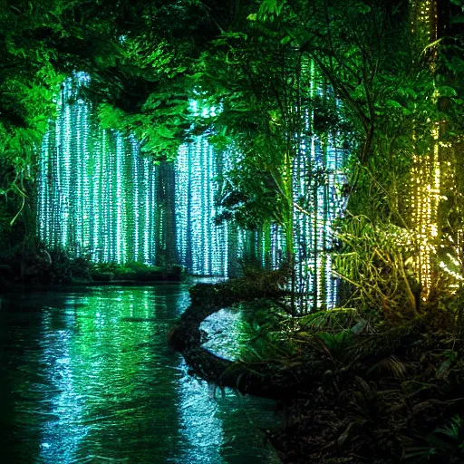 Image similar to river of light in a tropical rainforest