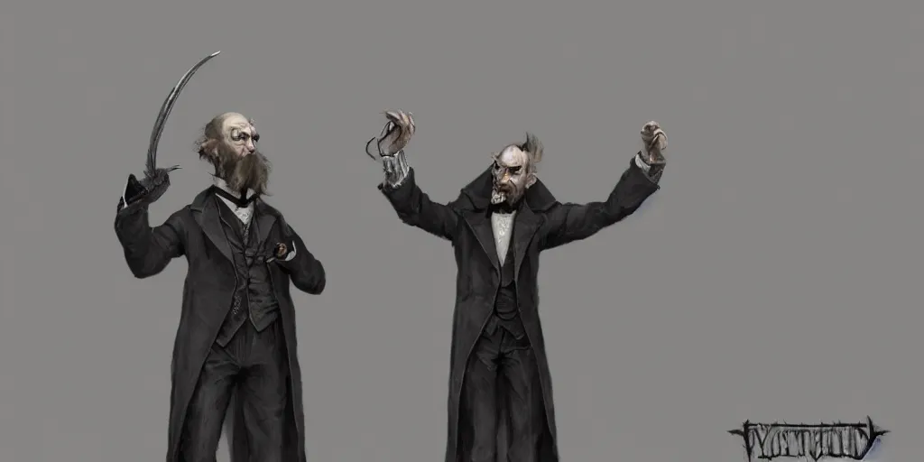 Prompt: evil victorian man with his hand up, controlling people like a puppet, fantasy, digital art, trending on artstation