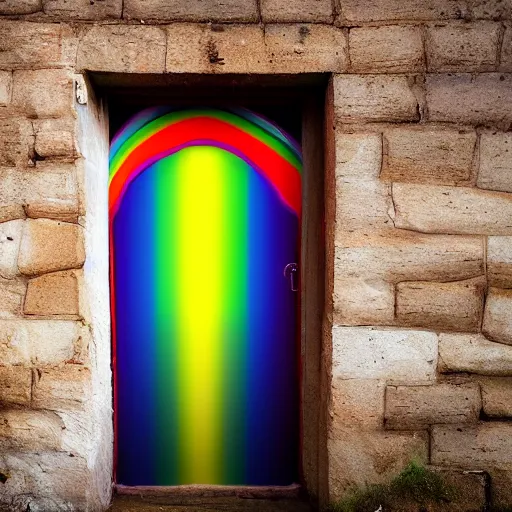 Prompt: A Open Door with a Rainbow Coming out of it