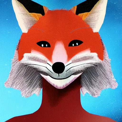 Image similar to a humanoid fox with a face inspired by jenna coleman