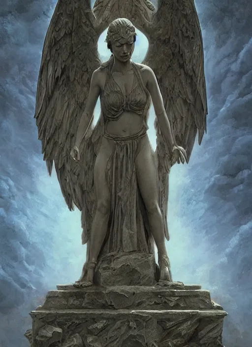 Prompt: digital _ painting _ of _ weeping angel _ by _ filipe _ pagliuso _ and _ justin _ gerard _ symmetric _ fantasy _ highly _ detailed _ realistic _ intricate _ port