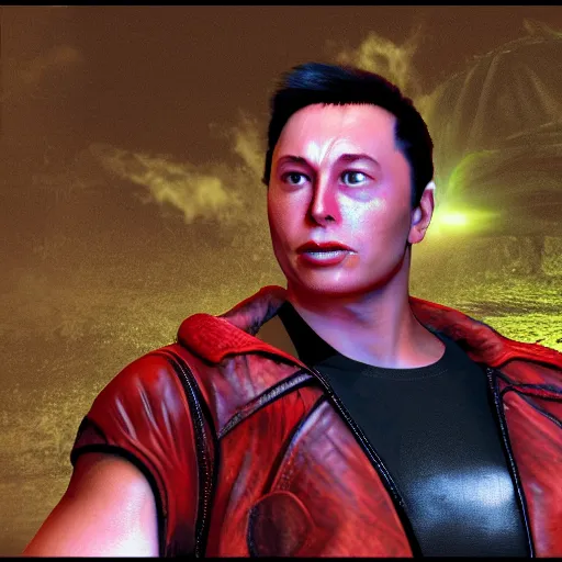 Prompt: elon mush as a playable character in tekken 3