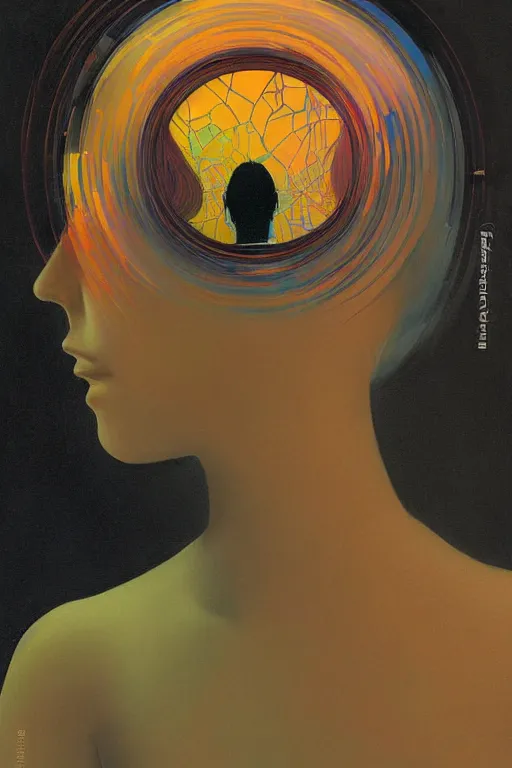 Image similar to woman wearing oculus and digital glitch head edward hopper and james gilleard, zdzislaw beksisnski, higly detailed