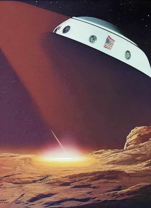 Image similar to ( ( ( portrait of elon musk ) ) ) by chesley bonestell, spacex, mars mission,