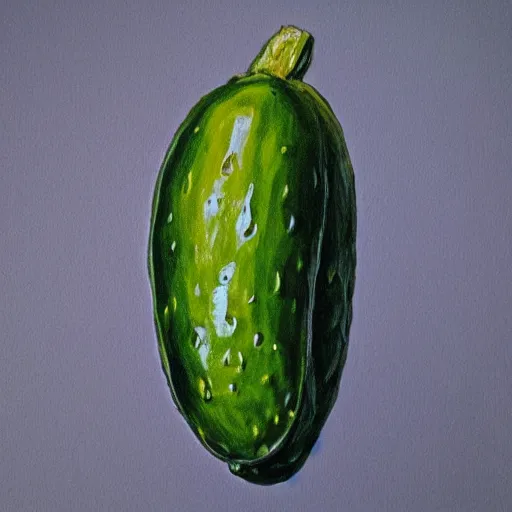 Prompt: large detailed realistic wet pickle