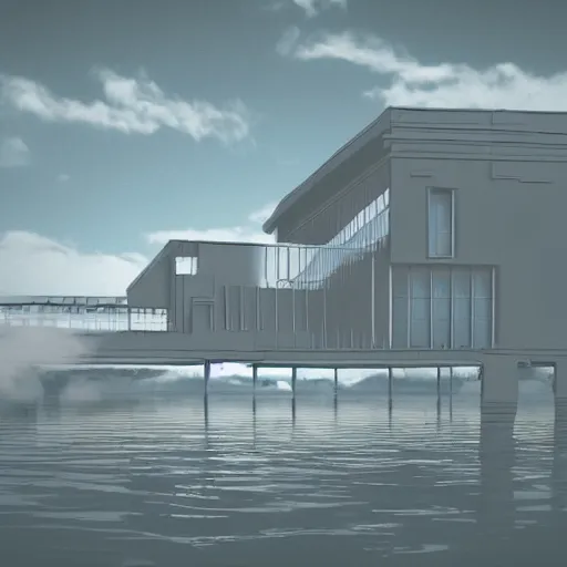 Image similar to cross-section perspective of architecture blueprint copy of floating building, anchored to clouds, bridges connecting clouds, ethereal, amazing. cinematic digital illustration