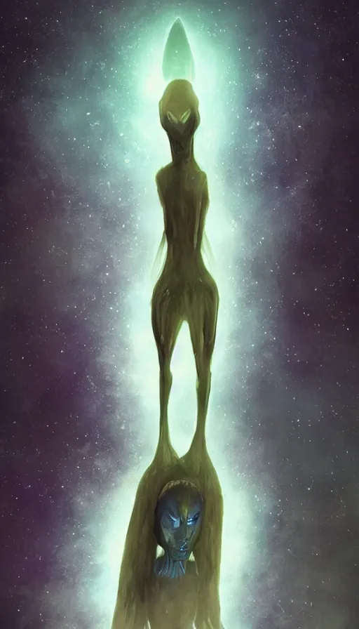 Image similar to Majestic tall alien, sci-fi