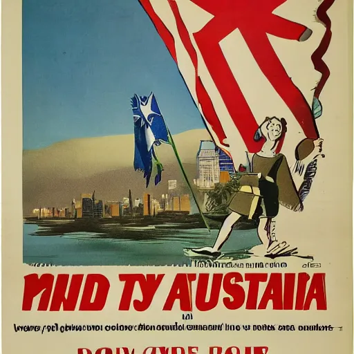 Image similar to advertisement for the country of australia for sale propaganda