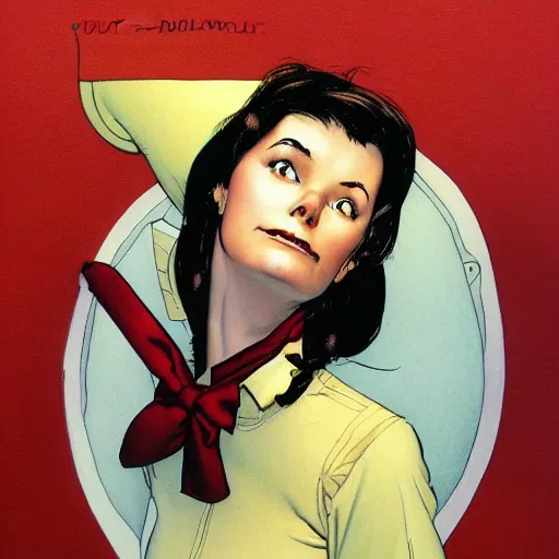 Prompt: Dupli-Kate from Invincible by Norman Rockwell.