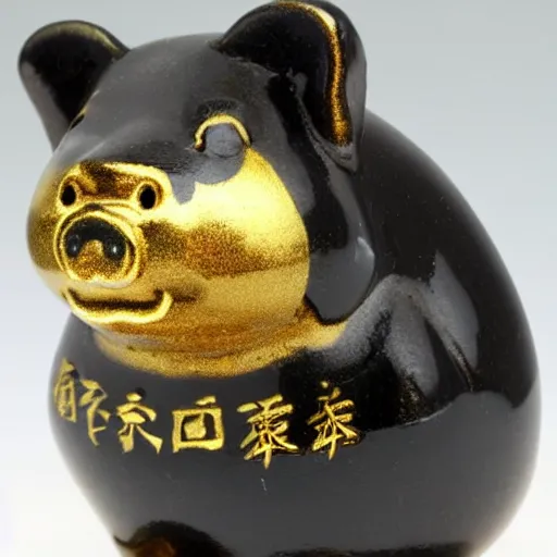 Image similar to chinese pig black and gold figurine