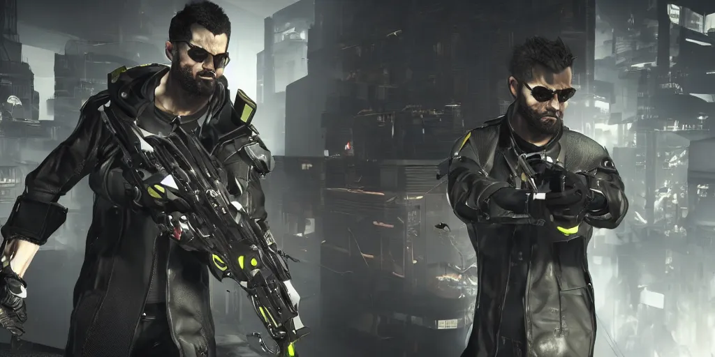 Prompt: deus ex mankind divided, video game cutscene, unreal engine 5, render, ray tracing