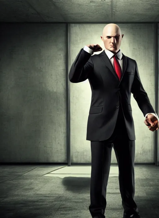 Image similar to a photo of agent 4 7, studio photo, hdr, stunning scenery, dynamic lighting, award winning photo