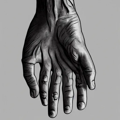 Image similar to Hands anatomy tonemapped in the style of Artstation