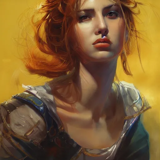 Prompt: a beautiful masterpiece painting of a heroine by juan gimenez, award winning, trending on artstation,