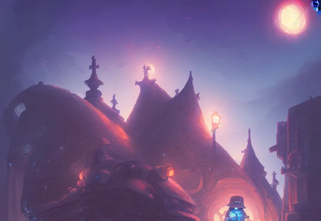 Prompt: a chubby futuristic tombstone at night in a graveyard, intricate oil painting, high detail illustration, sharp high detail, manga and anime 1 9 9 9, official fanart behance hd artstation by jesper ejsing and makoto shinkai, 4 k,