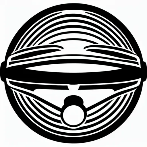 Prompt: logo of a Ufo manufactureur black and white, white background, vectorart, svg