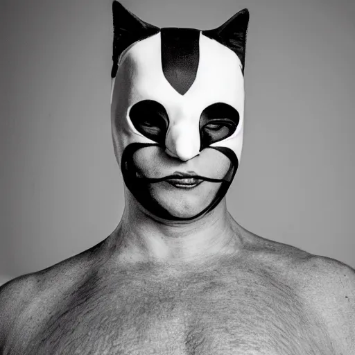 Image similar to catman, studio photoshoot