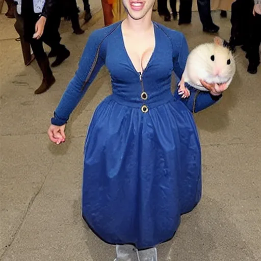 Image similar to scarlett johansson as a hamster costume