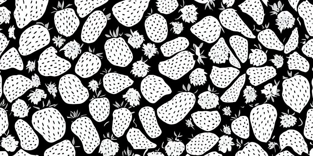 Image similar to strawberry black and white illustration