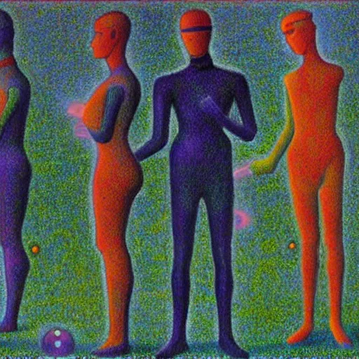 Image similar to cyborgs by georges seurat