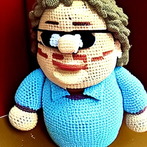 Image similar to danny de vito as a crochet doll