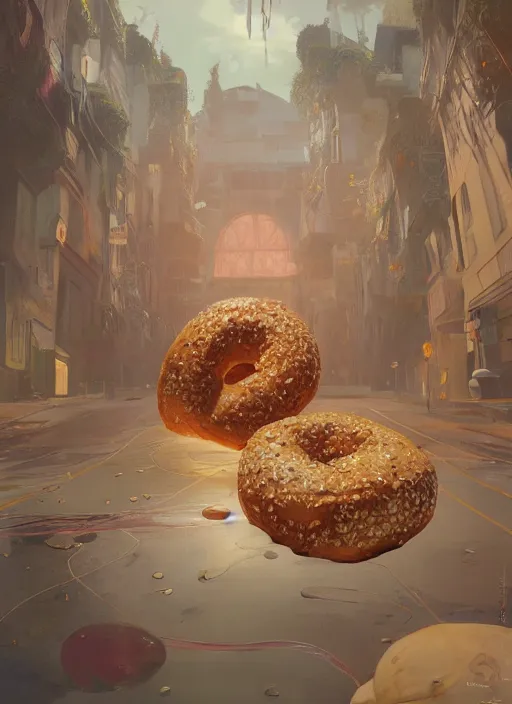 Prompt: bagel, au naturel, hyper detailed, digital art, trending in artstation, cinematic lighting, studio quality, smooth render, unreal engine 5 rendered, octane rendered, art style by klimt and nixeu and ian sprigger and wlop and krenz cushart