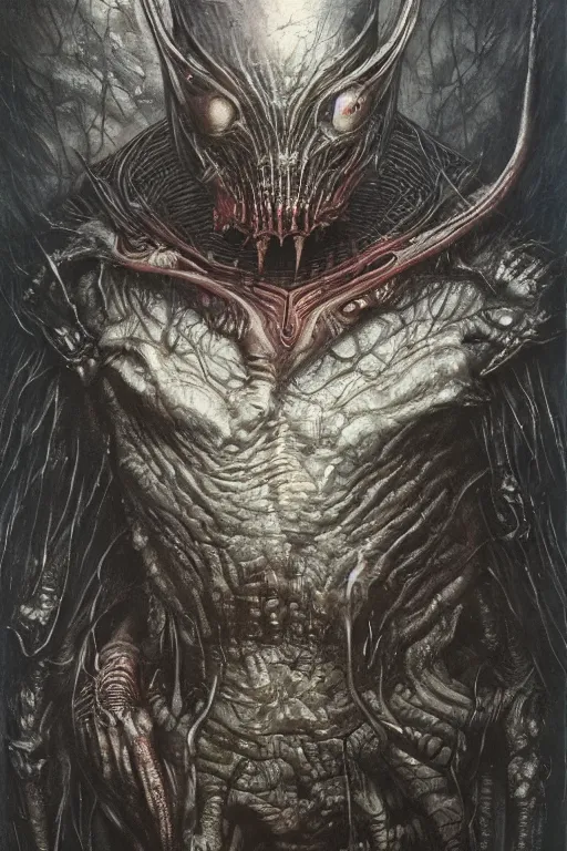 Image similar to portrait of elon musk by hr giger, greg rutkowski, luis royo and wayne barlowe as a diablo, resident evil, dark souls, bloodborne monster