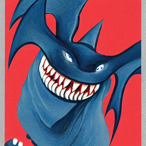 Image similar to detailed full body of scary giant mutant dark blue humanoid anthropomorphic bat, glowing red eyes flying above a stormy ocean, sharp teeth, acid leaking from mouth, realistic, giant, bat ears, bat nose, bat claws, bat wings, furred, covered in soft fur, detailed, 85mm f/1.4