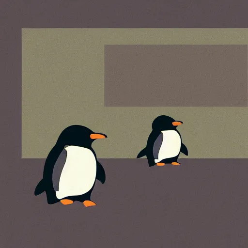Prompt: a fat penguin watching glitching tv