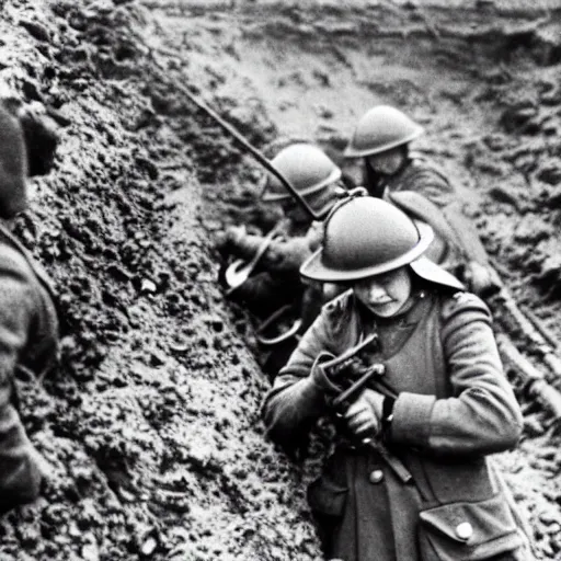 Image similar to photo of queen elizabeth ii fighting in the trenches in ww 1