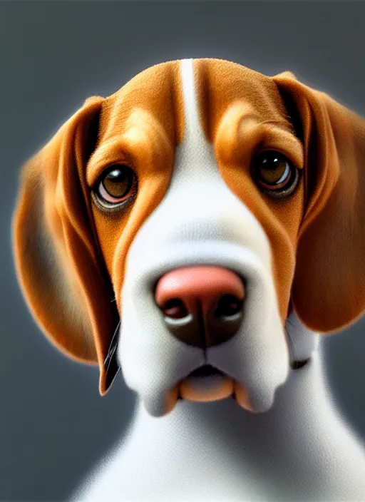 Prompt: beagle puppy, paul kidby, octane render, highly detailed, rim light, art, cinematic lighting, very coherent, hyper realism, high detail, 8 k