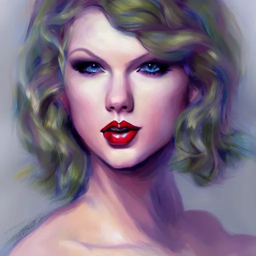 Image similar to romantic painted portrait of taylor swift by destiny 2 concept artists