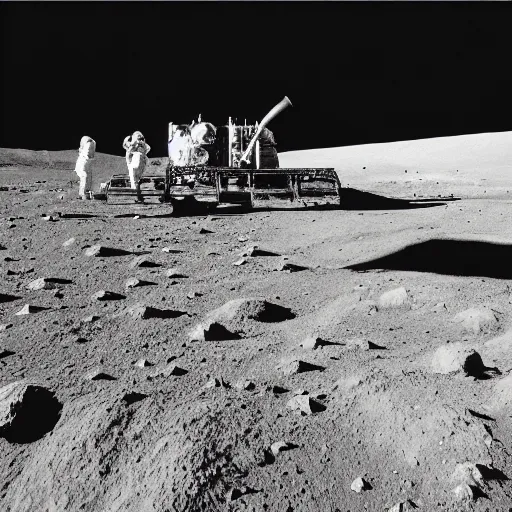 Image similar to A steam locomotive on the lunar surface