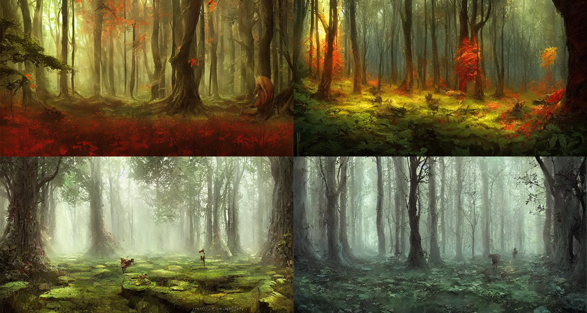 Prompt: forest, art by marc simonetti