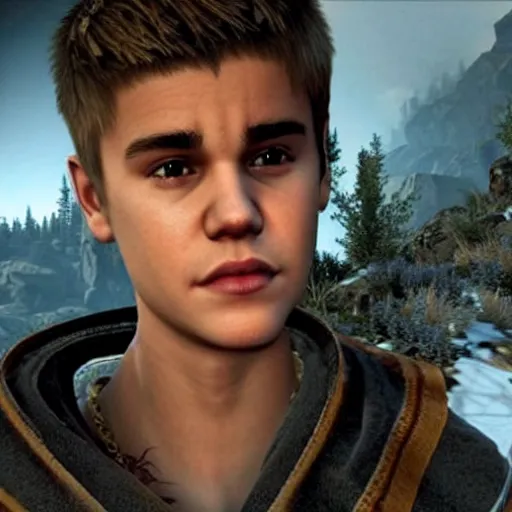 Prompt: justin bieber in the God of War game