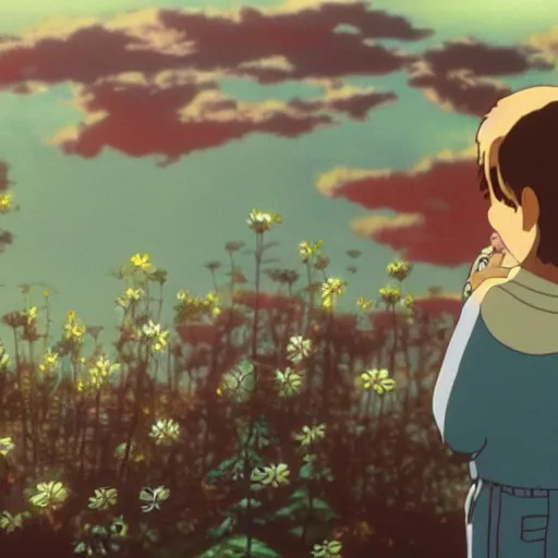 Image similar to a frame of a celestial outsider, studio Ghibli film, 4k, high quality