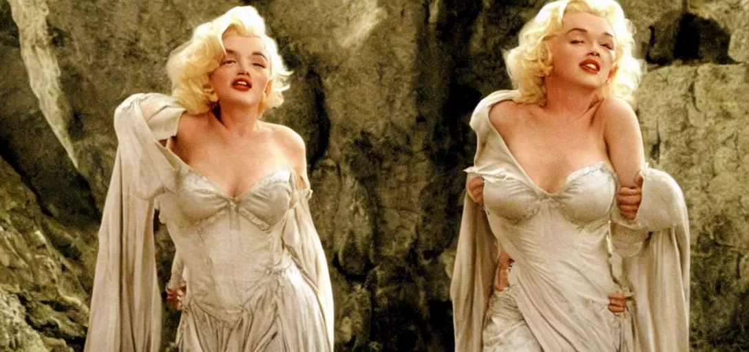 Image similar to still of marilyn monroe as arwen in the lord of the rings : the two towers ( 2 0 0 2 )