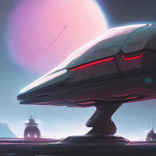 Image similar to scifi cargo spaceship in heavy armor, by simon stalenhag, by ian pesty and alena aenami and makoto shinkai, concept art, matte painting, washed colors,